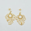 18k Flower Lace Earrings 5.7g