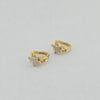 18k 2Toned Butterfly & Bamboo Earrings 5.4g