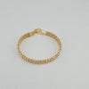 18k 3Toned Beaded 8mm Bracelet 13.3g