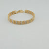 18k 3Toned Beaded 8mm Bracelet 13.3g