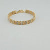 18k 3Toned Beaded 8mm Bracelet 13.3g