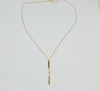 18k Bar Drop Charm Necklace 1.1g