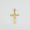 18K Gold Greek Key Design Cross Pendent 3.6g