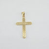 18K Gold Greek Key Design Cross  Pendent 3.2g