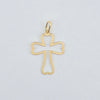 18k Thin Cross Clover Edge Pendant 1g