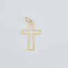 18k Thin Cross Square Edge Pendant 1g