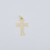 18K Gold Squared Hollow Cross Pendant 1.1g