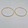 18k Large Greek Hoop Earrings 4.6g