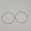 18k Large Greek Hoop Earrings 4.6g