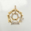 18k 2Toned Butterfly & Bamboo Pendant 3.9g