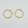 18k Gold Round Hoops Earrings 1.2g