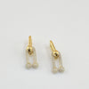 18k Hardwear w/ Crystal Earrings 4.8g