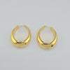 18k Thick Crescent Hoop Earrings  4.7g