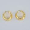 18k Thick Gradual Wave Hoop Earrings 9g