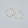18k Thin Hoop 2mm Earrings 2.6g