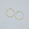 18k Thin Hoop 2mm Earrings 2.6g
