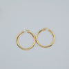 18k Thin Hoop 2mm Earrings 2.2g