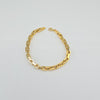 18k Rectangle Link Chain 5mm Bracelet 7.9g
