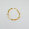 18k Rectangle Link Chain 5mm Bracelet 7.9g