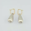 18k Big Teardrop Matte White Earrings 6.9g