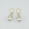 18k Big Teardrop Matte White Earrings 6.9g