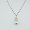 18k Big Teardrop Matte White Necklace 11.1g