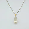 18k Big Teardrop Matte White Necklace 11.1g