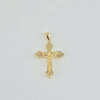 18k Mini Jesus & Cross Clover Edge Pendant 2.5g