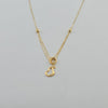 18k Heart & Interlocked Circles Thin Necklace 1.3g