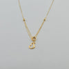 18k Heart & Interlocked Circles Thin Necklace 1.3g