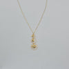 18k 3Layer Heart in Circles Thin Necklace 1.4g