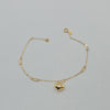 18k Heart  & Paperclip Thin Bracelet 0.70g