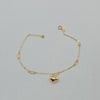 18k Heart  & Paperclip Thin Bracelet 0.70g