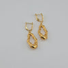 18k Freeform Dangling Teardrop Earrings 4.7g