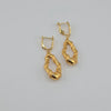18k Freeform Dangling Teardrop Earrings 4.7g