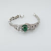 18k Jaguar w/ Green Stone White Bracelet 57g
