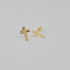 18k Thin Cross Earrings 1g