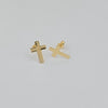 18k Thin Cross Earrings 1g