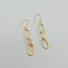 18k 3Toned Paperclip Dangling Earrings 1.2g