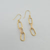 18k 3Toned Paperclip Dangling Earrings 1.2g