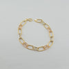 18k 3Toned Paperclip Bracelet 3.2g