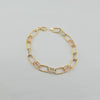 18k 3Toned Paperclip Bracelet 3.2g