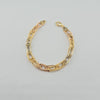 18k 3Toned Paperclip Bracelet 4.5g