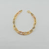 18k 3Toned Paperclip Bracelet 4.5g