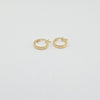 18k Greek Key Small Hoop Earrings 1g