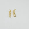 18k  Rectangular Link Earrings 2.1g