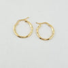 18k Small Twisted Hoop Earrings 1.35g