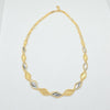 18k 2Toned Beaded & Bar Links Necklace 13g