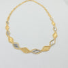 18k 2Toned Beaded & Bar Links Necklace 13g
