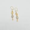 18K 2Toned Beaded & Bar Earrings 3.5g